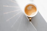 Kaboompics - Cup of coffee on white marble