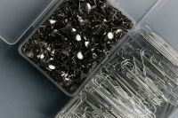 Kaboompics - Close-Up of Organized Thumbtacks and Paper Clips