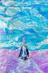 Iridescent Foil and Glass Prism Backgrounds for Product and Editorial Design
