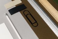 Kaboompics - Office Desk Composition With Ruler Pencil And Paper Clips
