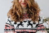 Kaboompics - Close-Up of Woman Wearing Christmas Sweater