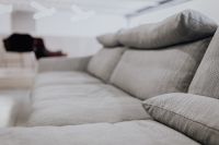 Kaboompics - Gray Textured Sofa with Matching Cushions, Close-Up of Contemporary Upholstery