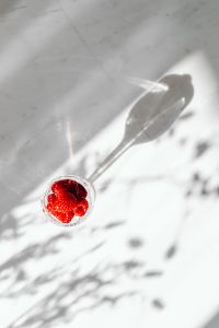 Kaboompics - Overhead Raspberry Glass On Marble