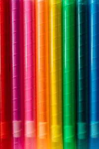 Kaboompics - Vertical Rainbow Crayon Stripes with Rich Color, Bright Art Supply Background for Crafts