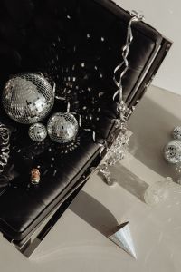 Kaboompics - High-Angle View of Lounge Chair and Floor with Disco Balls and Streamers