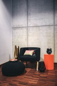 Kaboompics - Collection of chairs and tables arranged at a design exhibition
