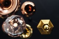 Kaboompics - Geometric Brass, Copper and Glass Pendant Light Details