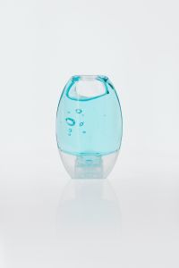 Kaboompics - Portable Blue Hand Sanitizer Bottle on White Background