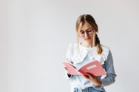 Kaboompics - Close Up Portrait of Student Wearing Corrective Glasses