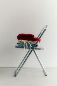 Kaboompics - Cream Scarf With Fringe for Winter Fashion Detail