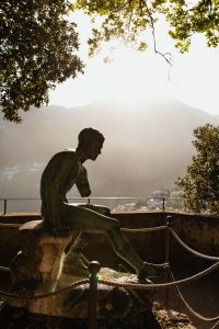 Kaboompics - Seated Garden Statue Silhouette on a Ravello Coast View Terrace