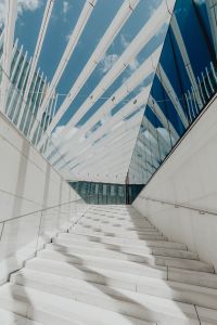 Kaboompics - Modern white building, EDP Headquarters of architect Aires Mateus, Lisbon, Portugal