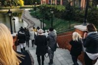 Kaboompics - Group of people sightseeing in the city park