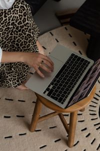 Kaboompics - Close Up of Woman Working on Laptop at Home