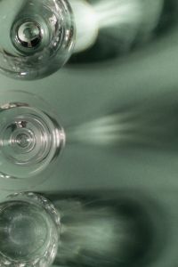 Kaboompics - Minimal Glassware Flat Lay With Reflected Light and Shadows