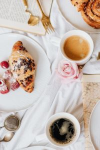 Kaboompics - Croissant - Cinnamon Roll - Coffee