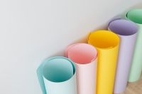 Kaboompics - Pastel Paper Rolls Grouped in the Bottom Right Corner