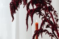 Kaboompics - Red Amaranthus and Candle Still Life on Marble