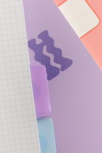 Kaboompics - Graph Notebook and Wavy Purple Stationery
