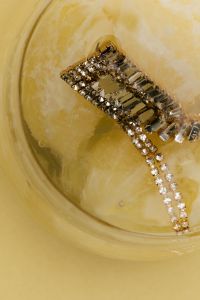 Kaboompics - Diamond Earring in Yellow Lemon Water