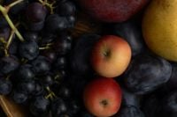 Kaboompics - Close Up of Autumn Fruits With Grapes Apples Pears and Plums