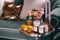 Kaboompics - Side table with pink decorations