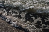Kaboompics - Dark Shoreline Wave Speckled with Foam, Coastal Background