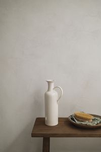 Kaboompics - White Ceramic Vase and Body Brush on Wooden Bench