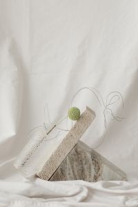 Kaboompics - Minimal Floral Composition with Neutral Fabric Texture