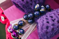 Kaboompics - Blue and Gold Beads on Ultra Violet Fabric and Pink Lace