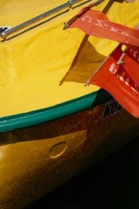 Kaboompics - Close Up of Red Fishing Flags on Boat