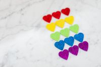 Kaboompics - Rainbow hearts