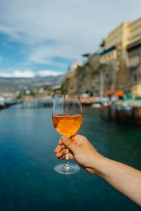 Kaboompics - Mediterranean Coast and Mountain behind a Glass Stem