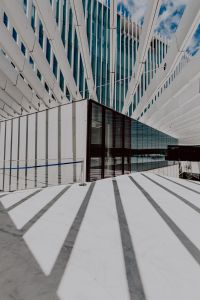 Kaboompics - Modern white building, EDP Headquarters of architect Aires Mateus, Lisbon, Portugal