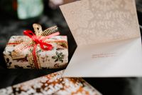 Kaboompics - Christmas Envelope and Decorative Card with Red Pen