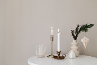 Kaboompics - Neutral Christmas Table Display With Candles and Greenery