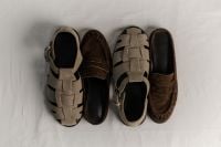 Kaboompics - Neutral Suede Leather Shoe Collection Flat Lay