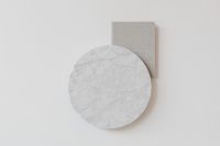 Kaboompics - Round Marble Surface with Beige Linen Sample for Neutral Mockup Backgrounds