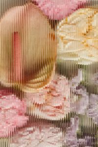 Kaboompics - Multicolor Flower Arrangement Distorted Through Ribbed Glass, Vertical Floral Background Texture