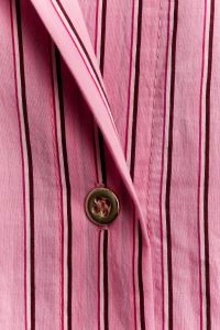 Kaboompics - Pink Striped Shirt – Gold Button and Collar Angled View