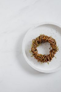 Kaboompics - Easter flat lay with eggs on a white marble