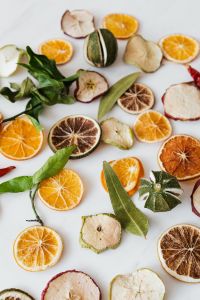 Kaboompics - Dried Orange, Apple and Pear Slices With Leaves