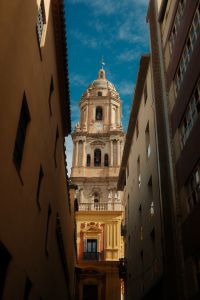 Kaboompics - Malaga Bell Tower Framed by Narrow Street