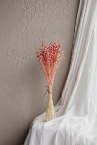Kaboompics - Hand Tied Pink And Cream Dried Flax Bundle