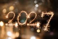 Kaboompics - 2027 Sparkler Numbers With Golden Bokeh Celebration Background