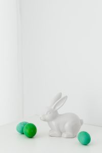 Kaboompics - White Ceramic Easter Bunny with Clean Copy Space