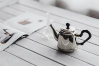 Kaboompics - Coffee on table with a magazine