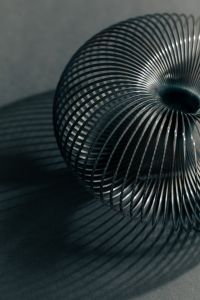 Kaboompics - Silver Metal Spring Coil with Circular Opening