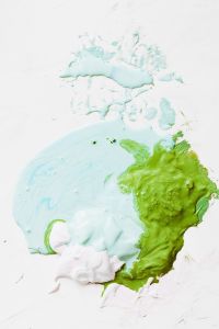 Kaboompics - Soft Green and Blue Paint Texture with Raised Brush Marks on White for Creative Layouts