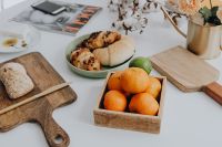 Kaboompics - Overhead Arrangement of Oranges and Pastries
